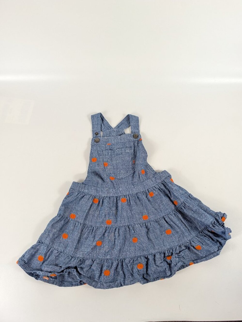 Gymboree Embroidered Pumpkin Chambray Shirtall Dress Girls 5T